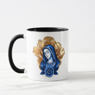 Gouden Roos Blauwe Moeder Maria Katholiek Christel Mok