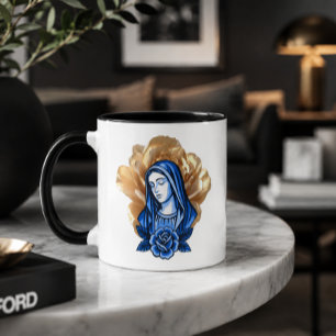 Gouden Roos Blauwe Moeder Maria Katholiek Christel Mok