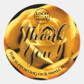 Gouden Roos Bloem Goud Bedankt Labels Logo (Voorkant)