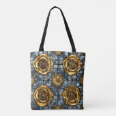 Gouden roos bloem tote bag (Achterkant)