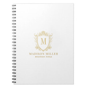 Gouden Roos Crest Kroon Rollen Monogram Notitieboek