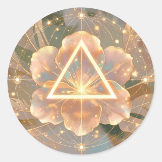 Gouden Roos Delta 7 | Heilige Geometrie Sticker (Voorkant)
