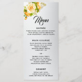 Gouden Roos Elegantie Zilveren Bruiloft Menu (Voorkant)