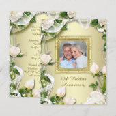 Gouden Roos Foto 50ste Huwelijksverjaardag Feest Kaart (Voorkant / Achterkant)