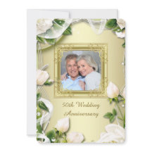 Gouden Roos Foto 50ste Huwelijksverjaardag Feest