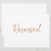 Gouden Roos "Gereserveerd" Trouwbord | Stijlvol Kaart (Voorkant / Achterkant)