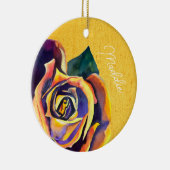 Gouden Roos gotische aquarel kunst Keramisch Ornament (Rechts)