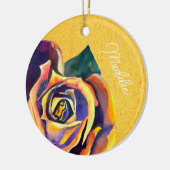 Gouden Roos gotische aquarel kunst Keramisch Ornament (Links)