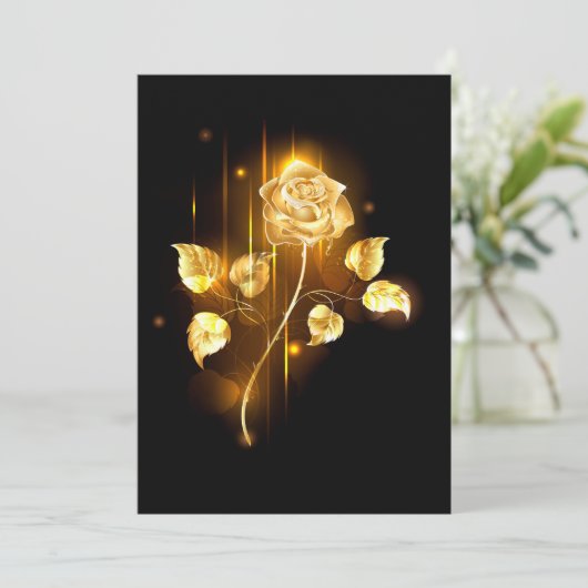 Gouden roos ( goud roos ) aankondiging (Staand voorkant)