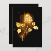 Gouden roos ( goud roos ) bedankkaart (Voorkant / Achterkant)