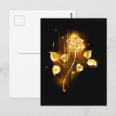 Gouden roos ( goud roos ) briefkaart (Voorkant / Achterkant)
