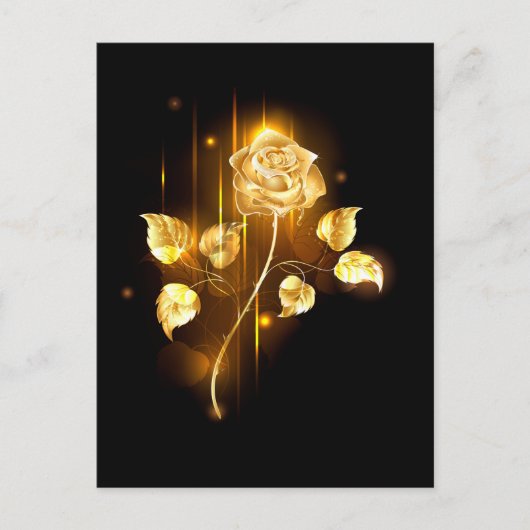 Gouden roos ( goud roos ) briefkaart (Voorkant)