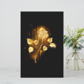 Gouden roos ( goud roos ) briefpapier (Staand voorkant)