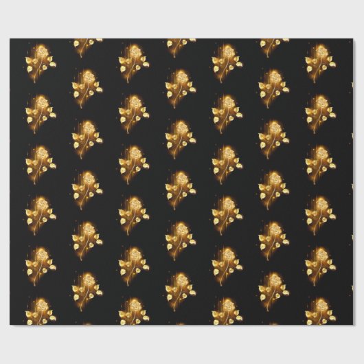 Gouden roos ( goud roos ) cadeaupapier (Vlak)