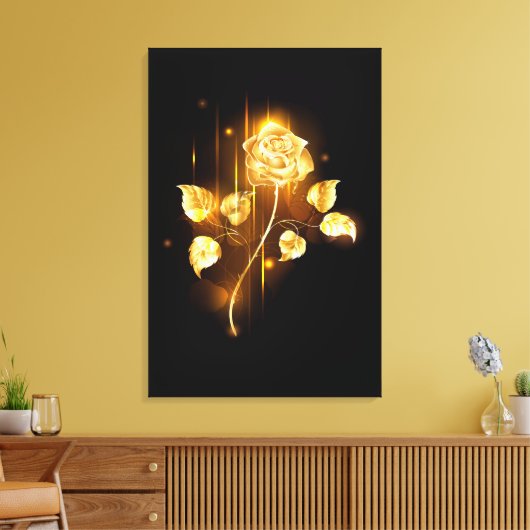 Gouden roos ( goud roos ) canvas afdruk (Insitu (Woonkamer))