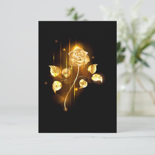 Gouden roos ( goud roos ) informatiekaartje (Staand voorkant)