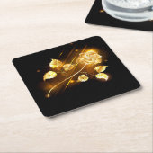 Gouden roos ( goud roos ) kartonnen onderzetters (Schuin)