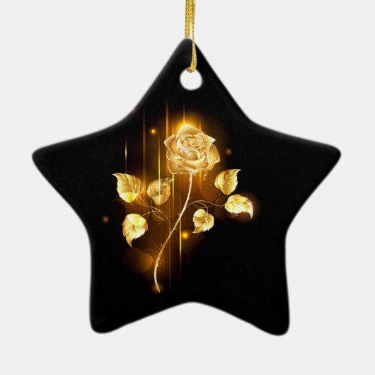 Gouden roos ( goud roos ) keramisch ornament (Achterkant)