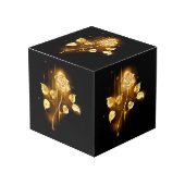 Gouden roos ( goud roos ) kubus (Voorkant hoekig)