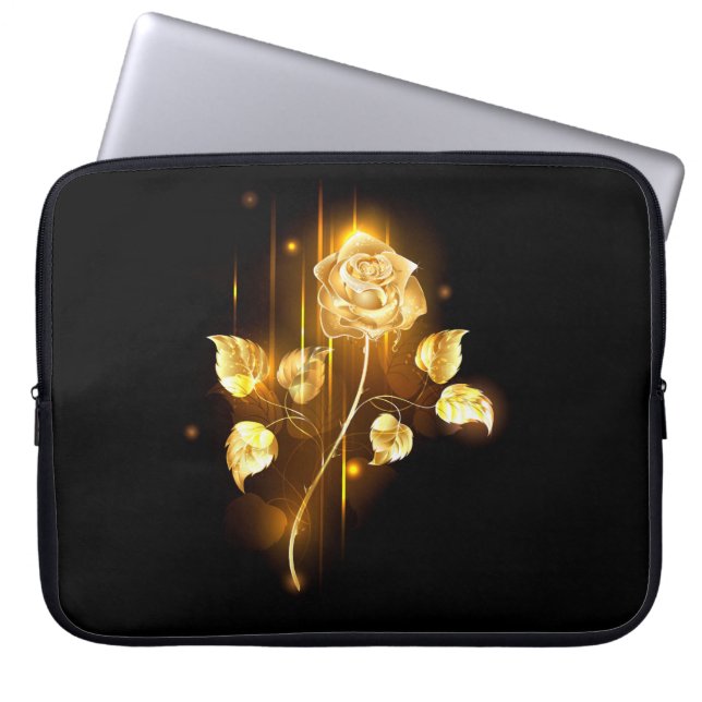 Gouden roos ( goud roos ) laptop sleeve (Voorkant)