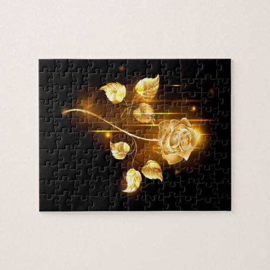 Gouden roos ( goud roos ) legpuzzel (Horizontaal)