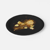 Gouden roos ( goud roos ) papieren bordje (Gekanteld)