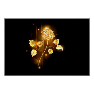 Gouden roos ( goud roos ) perfect poster