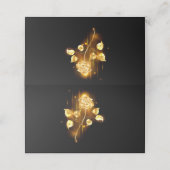 Gouden roos ( goud roos ) plaatskaartje (Buitenkant ongevouwen)