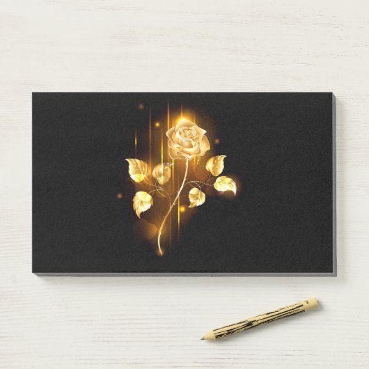Gouden roos ( goud roos ) post-it® notes (Op bureau)