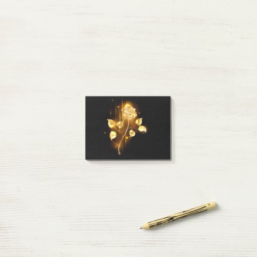 Gouden roos ( goud roos ) post-it® notes (Op bureau)