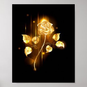 Gouden roos ( goud roos ) poster