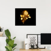 Gouden roos ( goud roos ) poster (Thuiskantoor)
