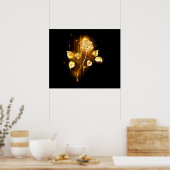 Gouden roos ( goud roos ) poster (Keuken)