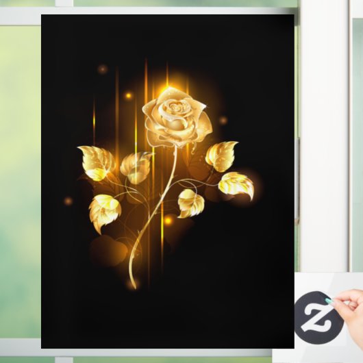 Gouden roos ( goud roos ) raamsticker (Huis)