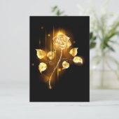 Gouden roos ( goud roos ) RSVP kaartje (Staand voorkant)