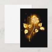 Gouden roos ( goud roos ) RSVP kaartje (Voorkant / Achterkant)