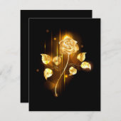 Gouden roos ( goud roos ) RSVP kaartje (Voorkant / Achterkant)