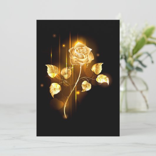 Gouden roos ( goud roos ) save the date (Staand voorkant)