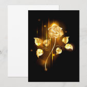 Gouden roos ( goud roos ) save the date (Voorkant / Achterkant)