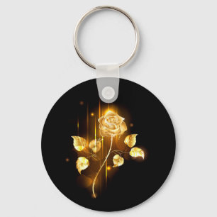 Gouden roos ( goud roos ) sleutelhanger