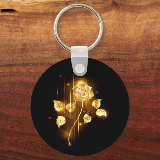 Gouden roos ( goud roos ) sleutelhanger (Achterkant)