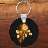Gouden roos ( goud roos ) sleutelhanger (Voorkant)