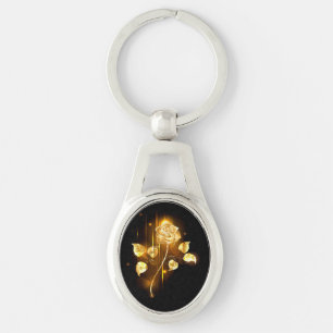 Gouden roos ( goud roos ) sleutelhanger