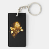 Gouden roos ( goud roos ) sleutelhanger (achterkant)