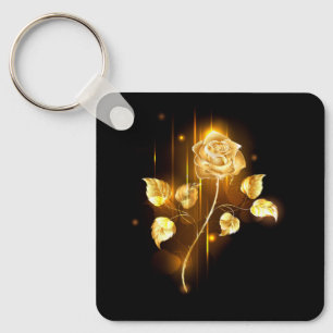 Gouden roos ( goud roos ) sleutelhanger