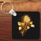 Gouden roos ( goud roos ) sleutelhanger (Voorkant)