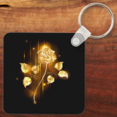 Gouden roos ( goud roos ) sleutelhanger (Achterkant)