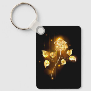 Gouden roos ( goud roos ) sleutelhanger