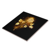 Gouden roos ( goud roos ) tegeltje (Zijkant)