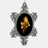 Gouden roos ( goud roos ) tin sneeuwvlok ornament (Links)